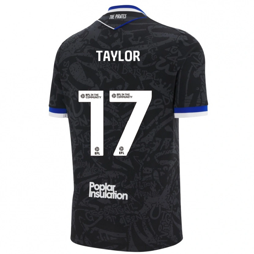 Danxen Niño Camiseta Connor Taylor #17 Negro Blanco 2ª Equipación 2025/26 La Camisa México