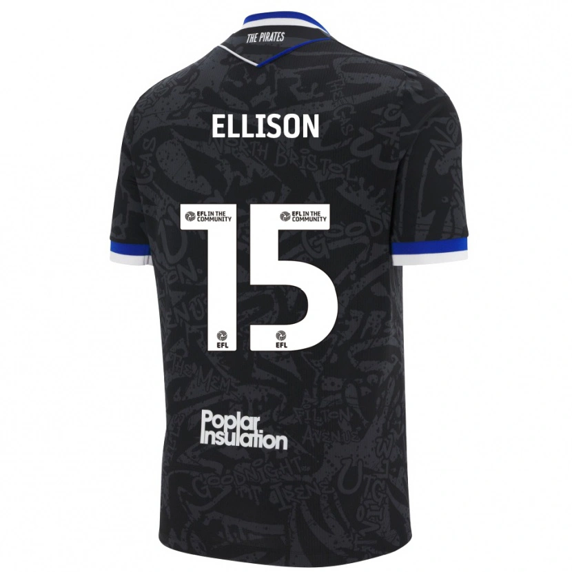 Danxen Niño Camiseta Dan Ellison #15 Negro Blanco 2ª Equipación 2025/26 La Camisa México