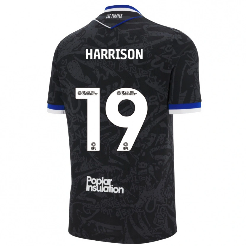 Danxen Niño Camiseta Ellis Harrison #19 Negro Blanco 2ª Equipación 2025/26 La Camisa México