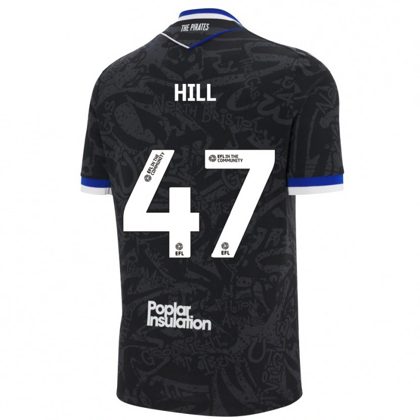 Danxen Niño Camiseta Kian Hill #47 Negro Blanco 2ª Equipación 2025/26 La Camisa México