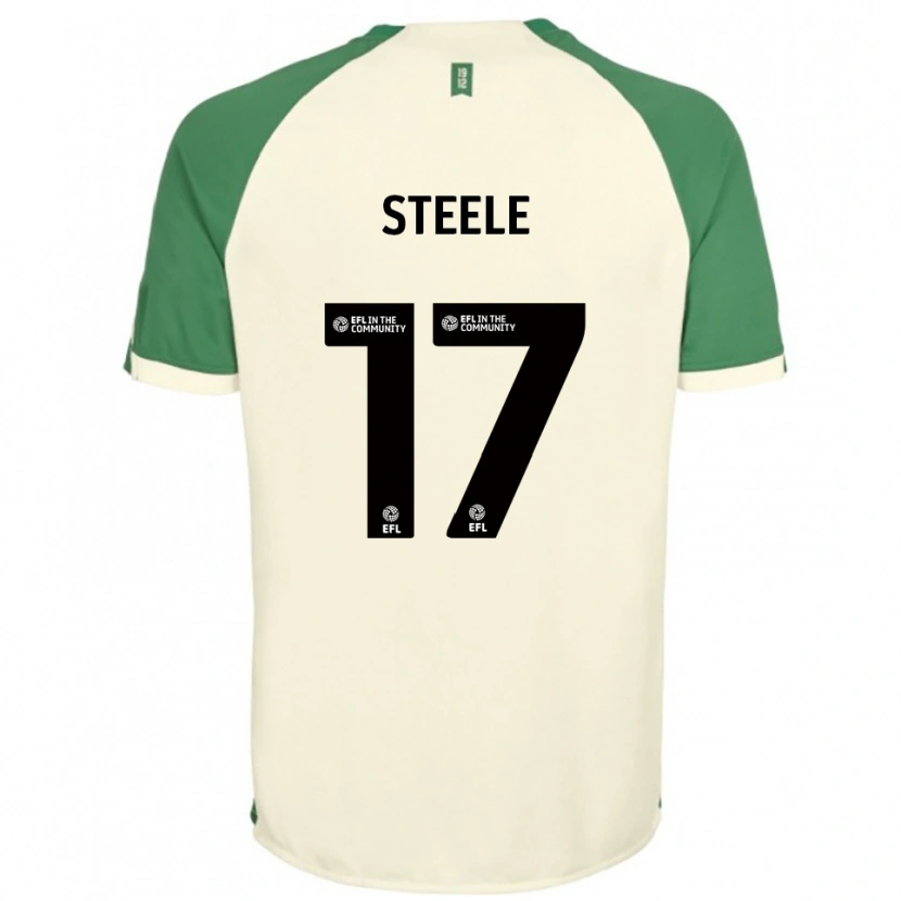Danxen Niño Camiseta Fran Steele #17 Blanco Hueso Verde 2ª Equipación 2025/26 La Camisa México