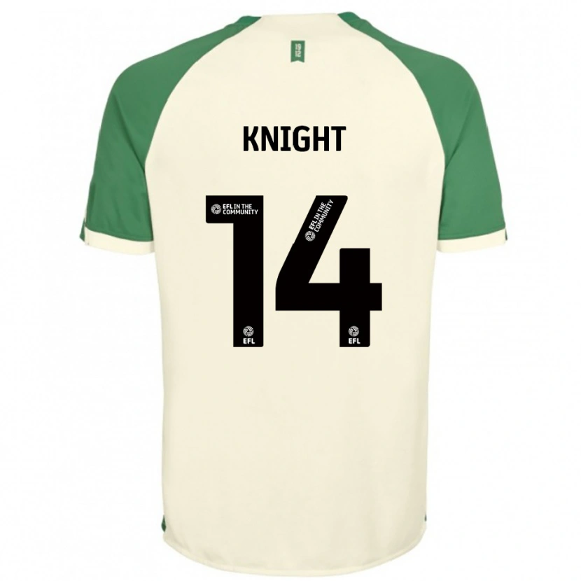 Danxen Niño Camiseta Ben Knight #14 Blanco Hueso Verde 2ª Equipación 2025/26 La Camisa México