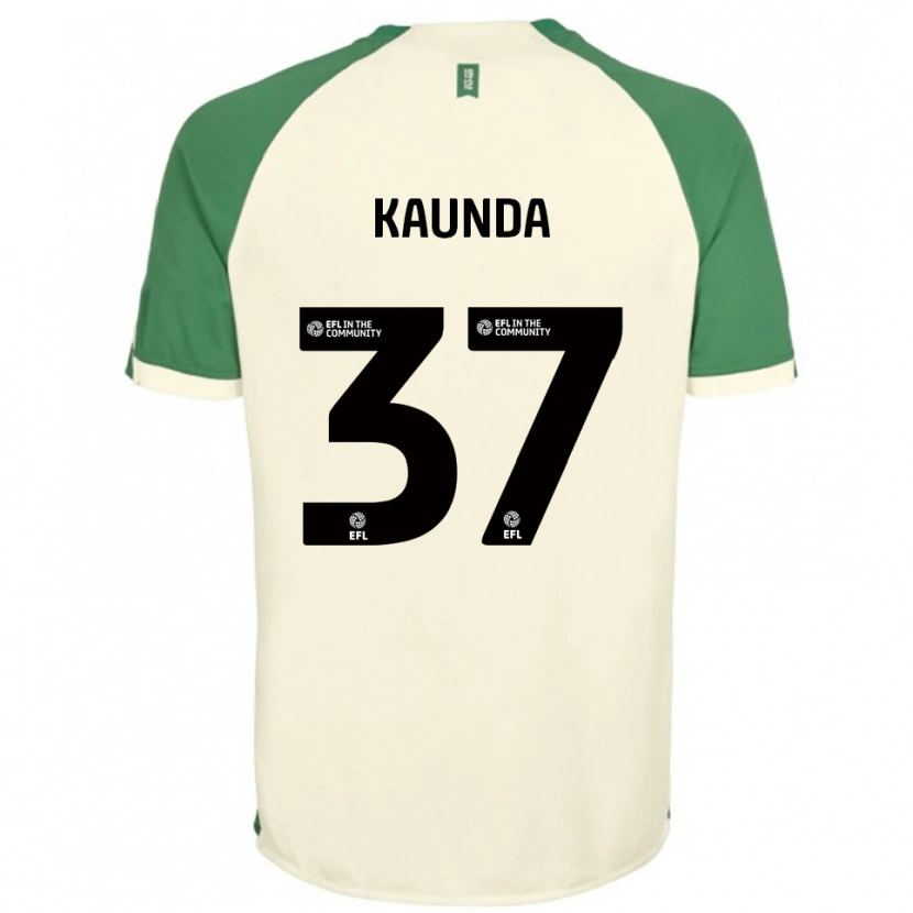 Danxen Niño Camiseta Amaru Kaunda #37 Blanco Hueso Verde 2ª Equipación 2025/26 La Camisa México