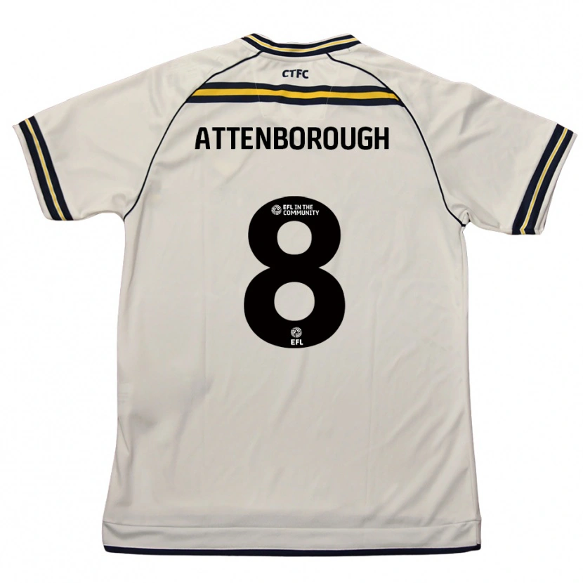 Danxen Niño Camiseta Megan Attenborough #8 Blanco Azul Marino 2ª Equipación 2025/26 La Camisa México