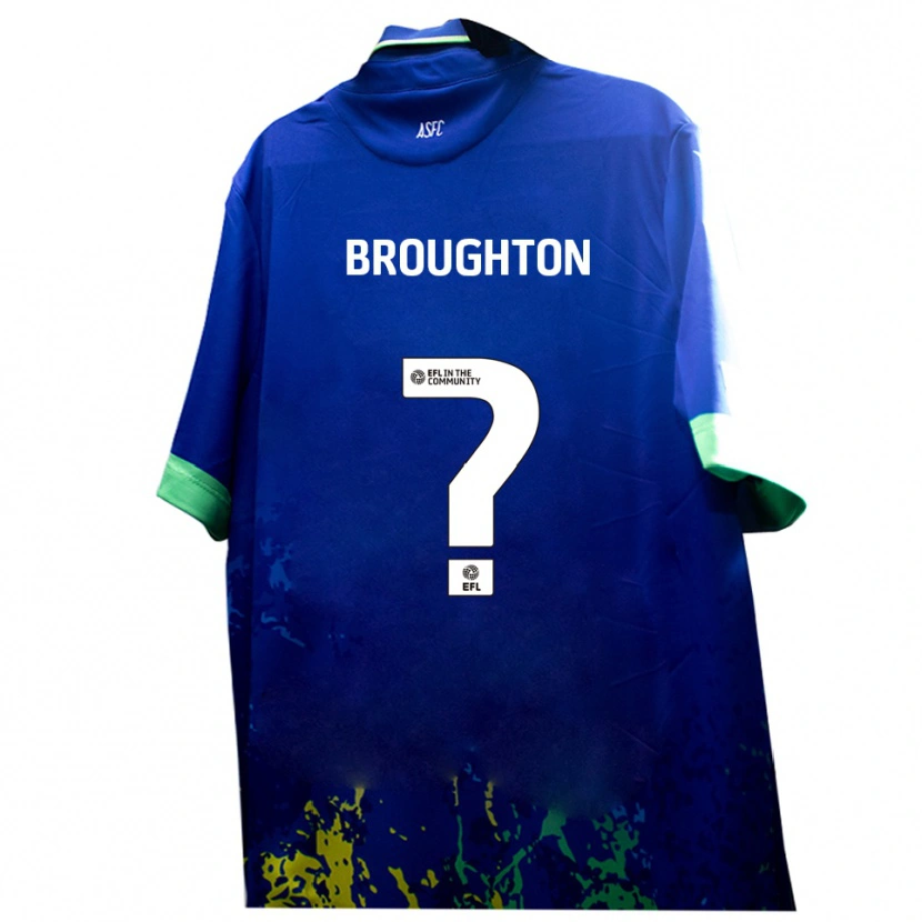 Danxen Niño Camiseta Olly Broughton #0 Azul Amarillo 2ª Equipación 2025/26 La Camisa México