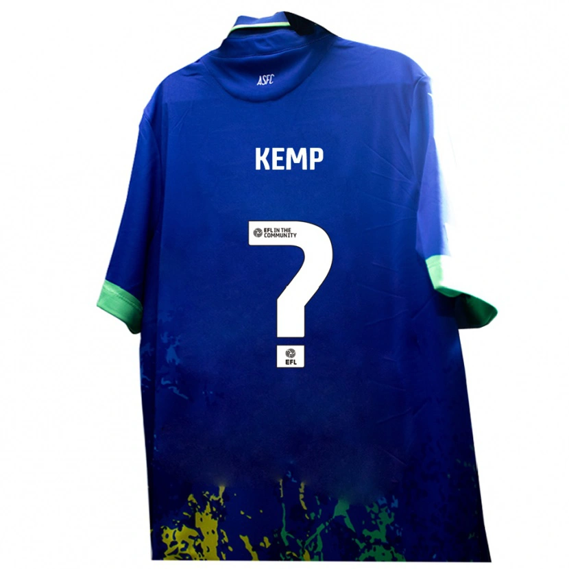 Danxen Niño Camiseta James Kemp #0 Azul Amarillo 2ª Equipación 2025/26 La Camisa México