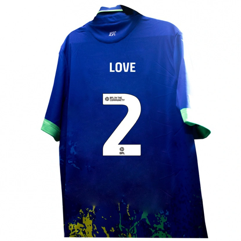 Danxen Niño Camiseta Donald Love #2 Azul Amarillo 2ª Equipación 2025/26 La Camisa México
