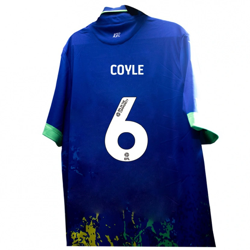 Danxen Niño Camiseta Liam Coyle #6 Azul Amarillo 2ª Equipación 2025/26 La Camisa México