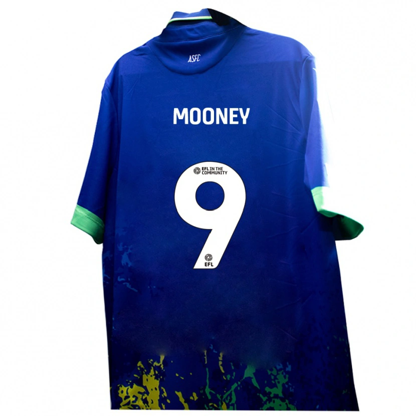 Danxen Niño Camiseta Kelsey Mooney #9 Azul Amarillo 2ª Equipación 2025/26 La Camisa México