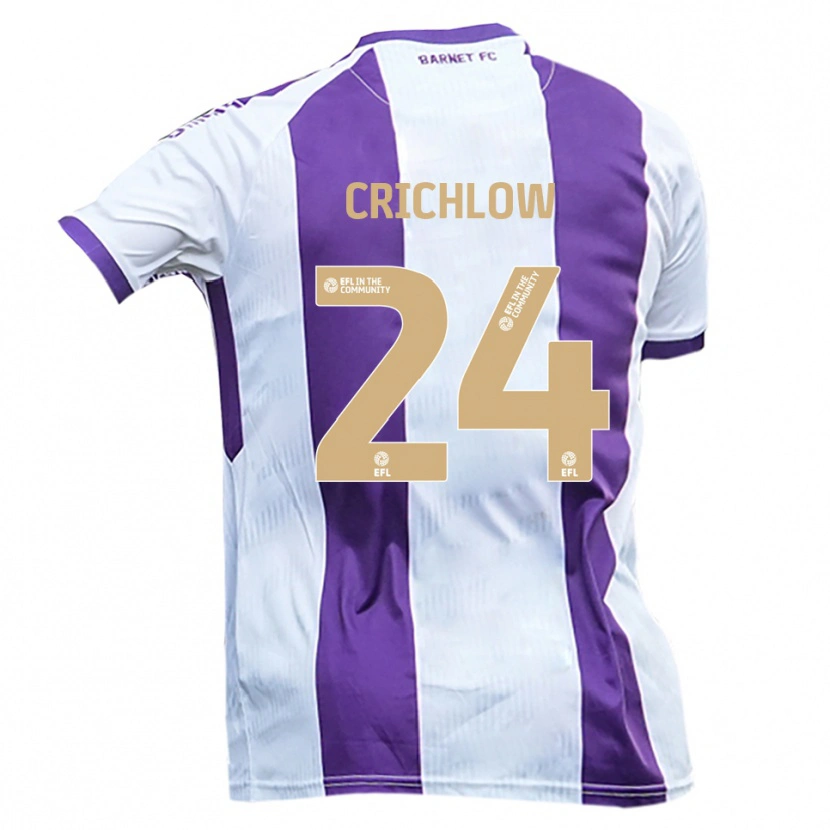 Danxen Niño Camiseta Romoney Crichlow #24 Blanco Púrpura 2ª Equipación 2025/26 La Camisa México