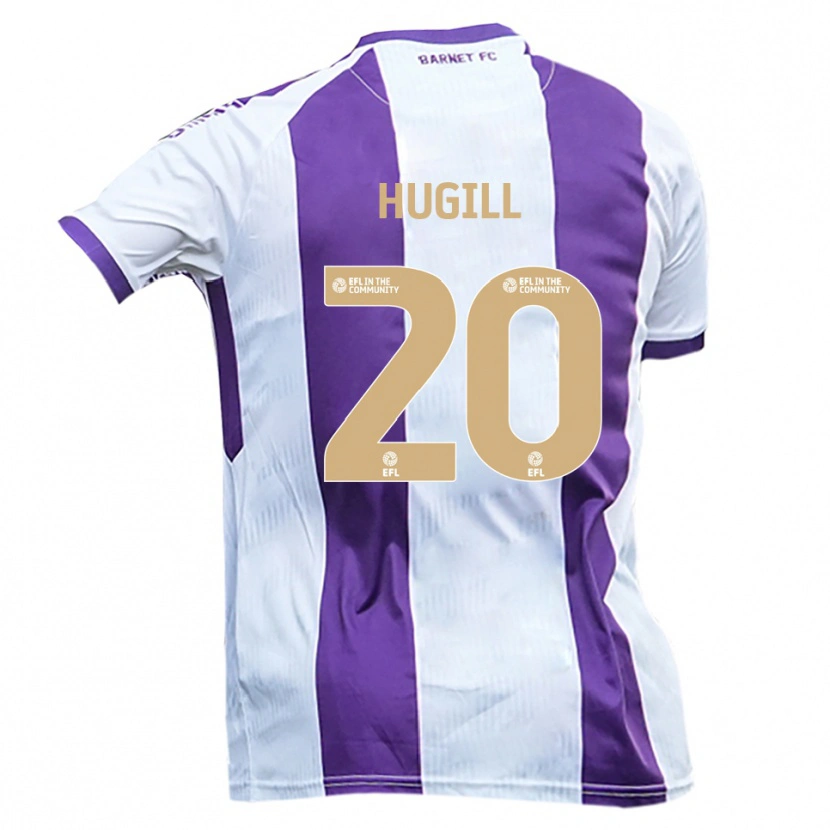 Danxen Niño Camiseta Joe Hugill #20 Blanco Púrpura 2ª Equipación 2025/26 La Camisa México