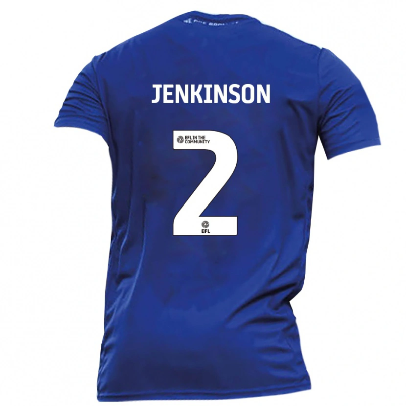 Danxen Niño Camiseta Carl Jenkinson #2 Azul Blanco 2ª Equipación 2025/26 La Camisa México