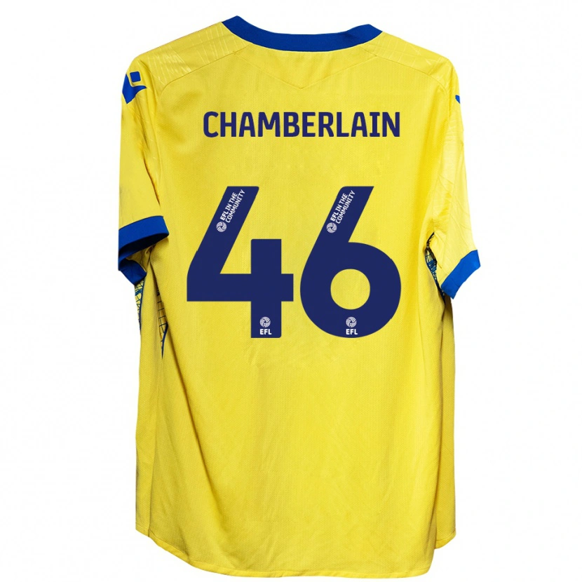 Danxen Niño Camiseta Harrison Chamberlain #46 Amarillo Azul 2ª Equipación 2025/26 La Camisa México