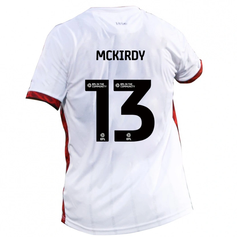 Danxen Niño Camiseta Harry Mckirdy #13 Blanco Rojo Negro 2ª Equipación 2025/26 La Camisa México
