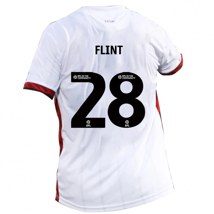 Danxen Niño Camiseta Josh Flint #28 Blanco Rojo Negro 2ª Equipación 2025/26 La Camisa México