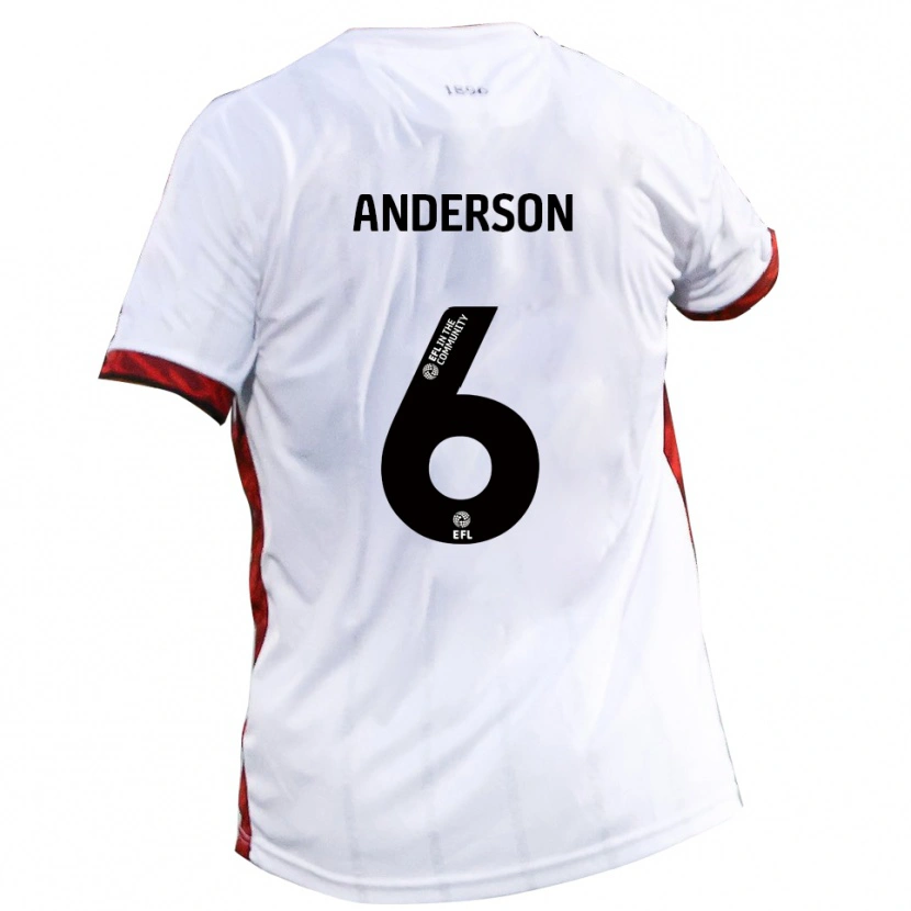 Danxen Niño Camiseta Max Anderson #6 Blanco Rojo Negro 2ª Equipación 2025/26 La Camisa México