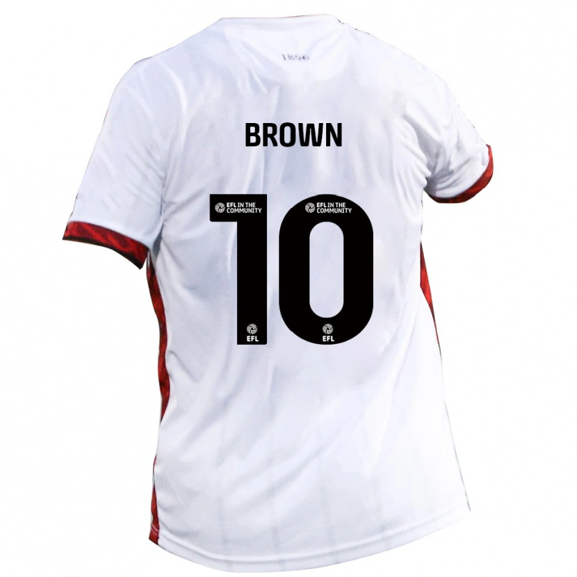 Danxen Niño Camiseta Reece Brown #10 Blanco Rojo Negro 2ª Equipación 2025/26 La Camisa México