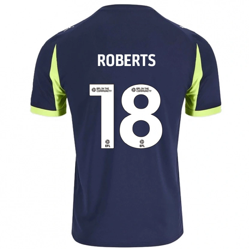 Danxen Niño Camiseta Ethan Roberts #18 Azul Marino Verde Fluorescente 2ª Equipación 2025/26 La Camisa México