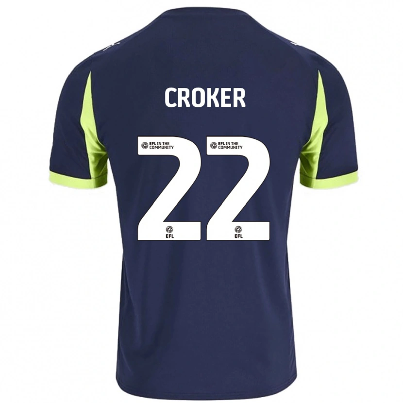Danxen Niño Camiseta Phil Croker #22 Azul Marino Verde Fluorescente 2ª Equipación 2025/26 La Camisa México
