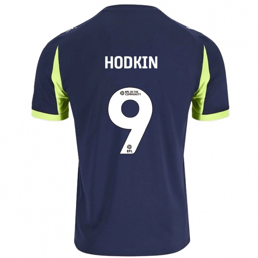 Danxen Niño Camiseta Jordan Hodkin #9 Azul Marino Verde Fluorescente 2ª Equipación 2025/26 La Camisa México