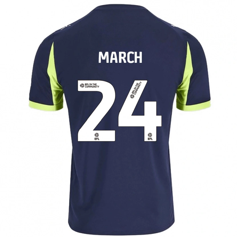 Danxen Niño Camiseta Josh March #24 Azul Marino Verde Fluorescente 2ª Equipación 2025/26 La Camisa México