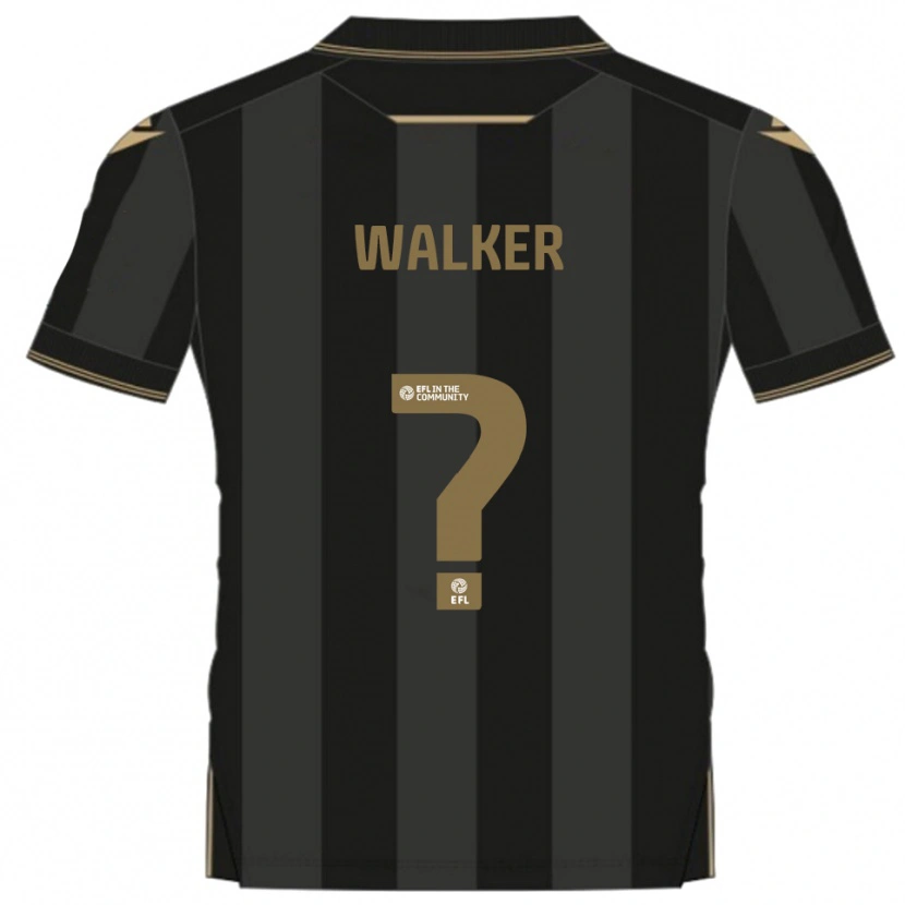 Danxen Niño Camiseta Jonah Walker #0 Negro Dorado 2ª Equipación 2025/26 La Camisa México