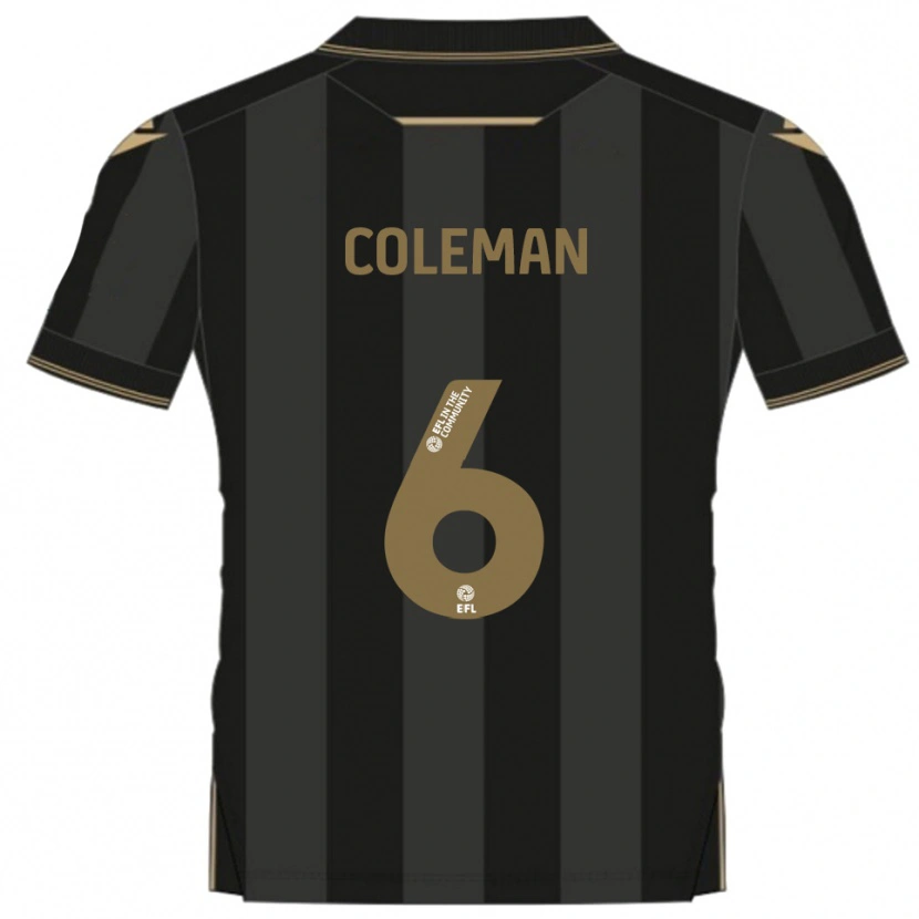 Danxen Niño Camiseta Ethan Coleman #6 Negro Dorado 2ª Equipación 2025/26 La Camisa México
