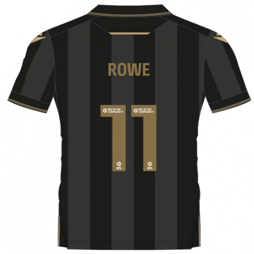Danxen Niño Camiseta Aaron Rowe #11 Negro Dorado 2ª Equipación 2025/26 La Camisa México