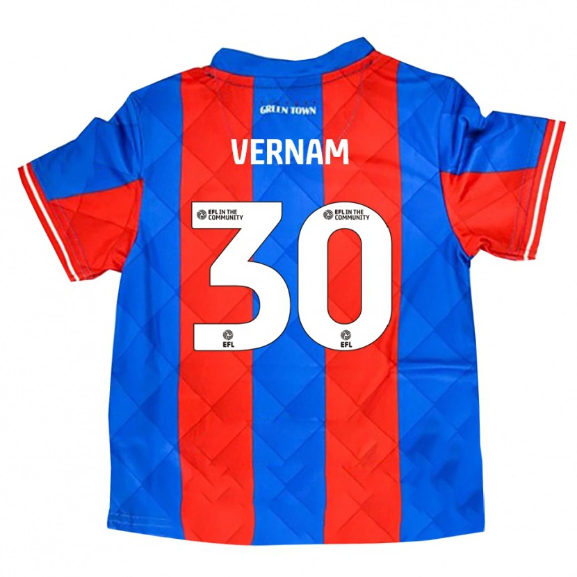 Danxen Niño Camiseta Charles Vernam #30 Azul Rojo Blanco 2ª Equipación 2025/26 La Camisa México