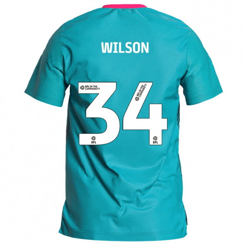Danxen Niño Camiseta Robbie Wilson #34 Celeste Rosa 2ª Equipación 2025/26 La Camisa México
