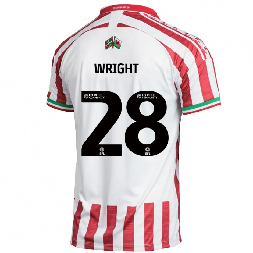 Danxen Niño Camiseta Jordan Wright #28 Rojo Blanco 2ª Equipación 2025/26 La Camisa México