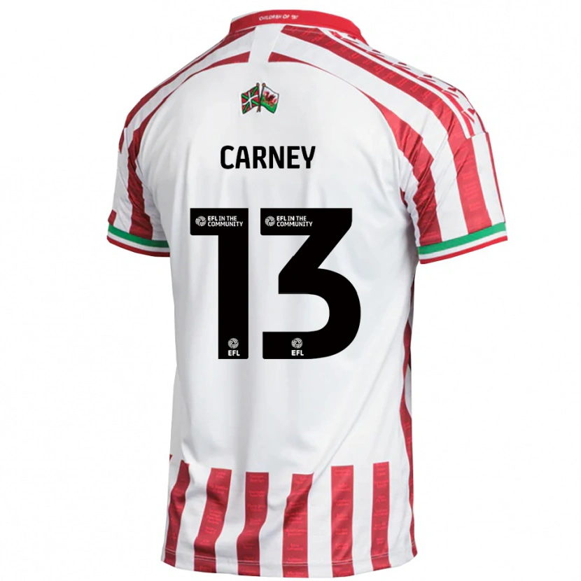 Danxen Niño Camiseta Jacob Carney #13 Rojo Blanco 2ª Equipación 2025/26 La Camisa México