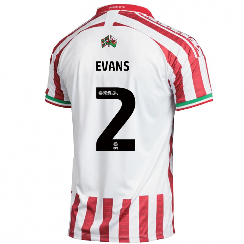 Danxen Niño Camiseta Cameron Evans #2 Rojo Blanco 2ª Equipación 2025/26 La Camisa México
