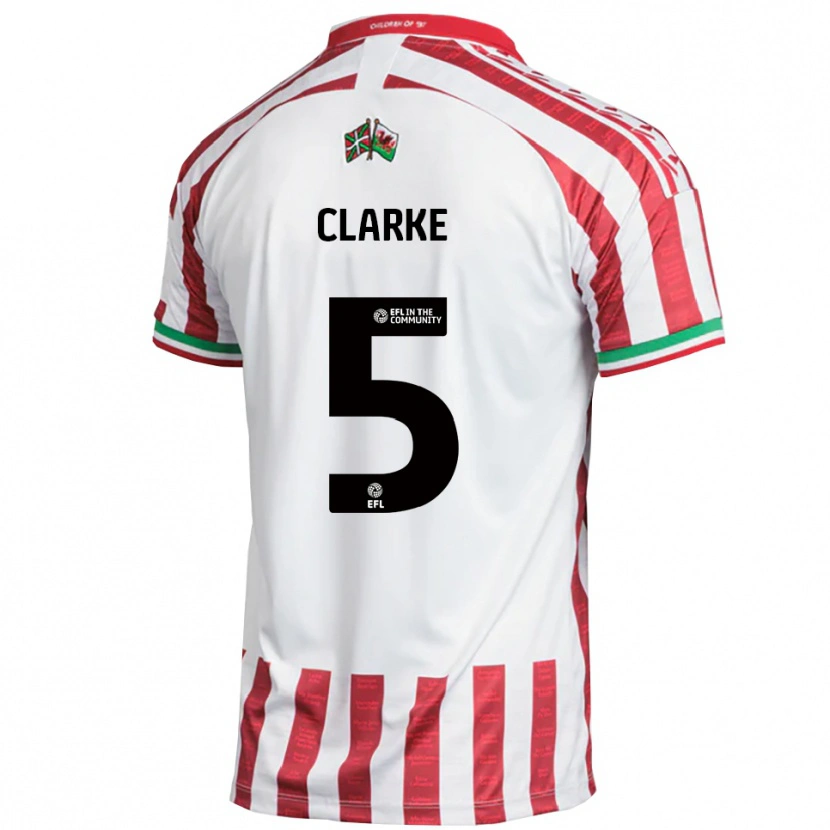 Danxen Niño Camiseta James Clarke #5 Rojo Blanco 2ª Equipación 2025/26 La Camisa México