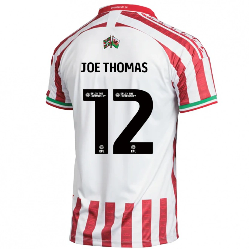 Danxen Niño Camiseta Joe Thomas #12 Rojo Blanco 2ª Equipación 2025/26 La Camisa México