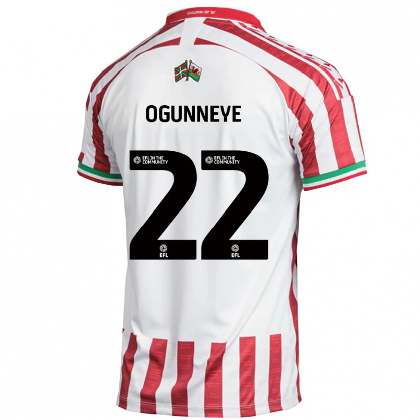 Danxen Niño Camiseta Habeeb Ogunneye #22 Rojo Blanco 2ª Equipación 2025/26 La Camisa México