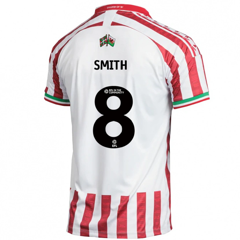 Danxen Niño Camiseta Matt Smith #8 Rojo Blanco 2ª Equipación 2025/26 La Camisa México