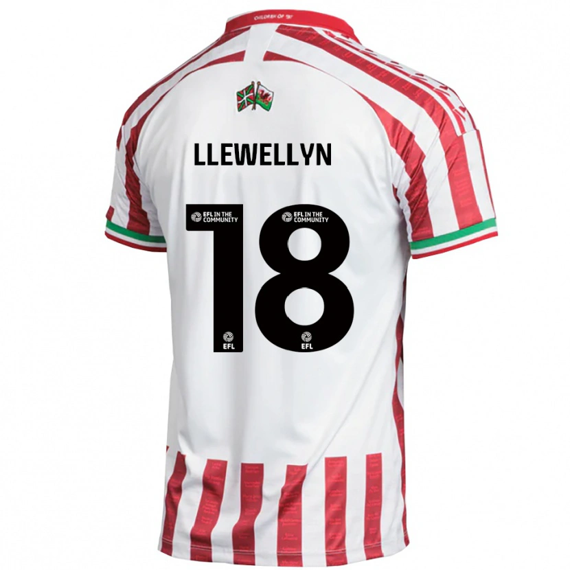 Danxen Niño Camiseta Cameron Llewellyn #18 Rojo Blanco 2ª Equipación 2025/26 La Camisa México