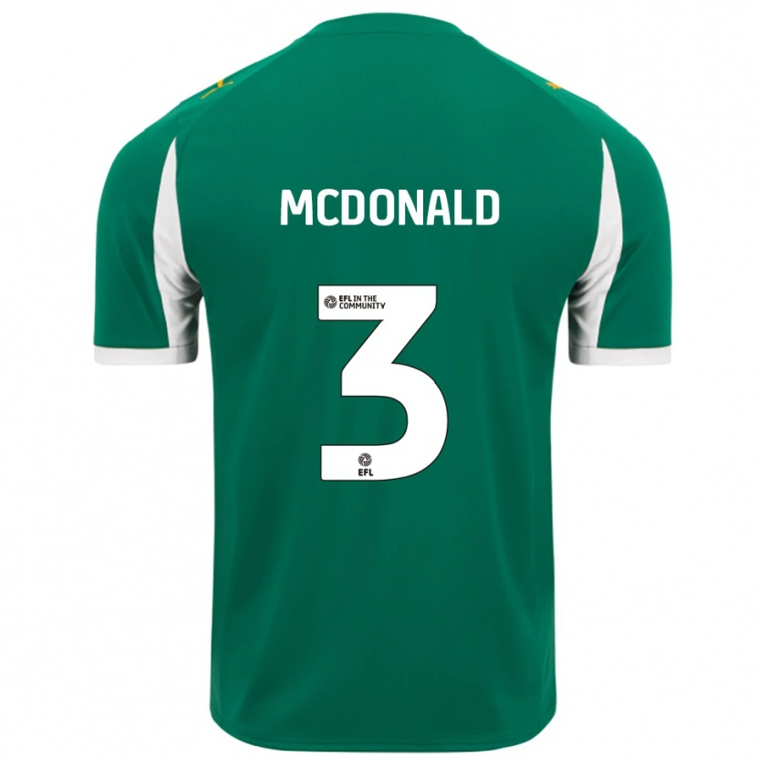 Danxen Niño Camiseta Rod Mcdonald #3 Verde Blanco 2ª Equipación 2025/26 La Camisa México