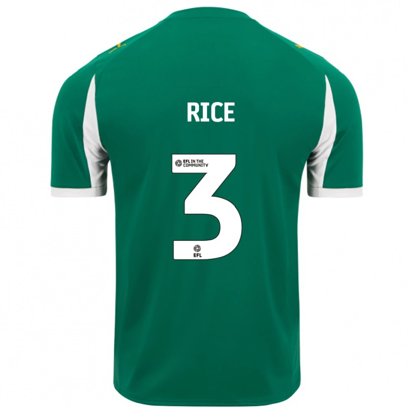 Danxen Niño Camiseta Alfie Rice #3 Verde Blanco 2ª Equipación 2025/26 La Camisa México