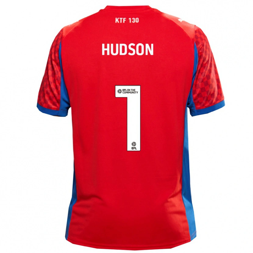 Danxen Niño Camiseta Mathew Hudson #1 Rojo Azul 2ª Equipación 2025/26 La Camisa México