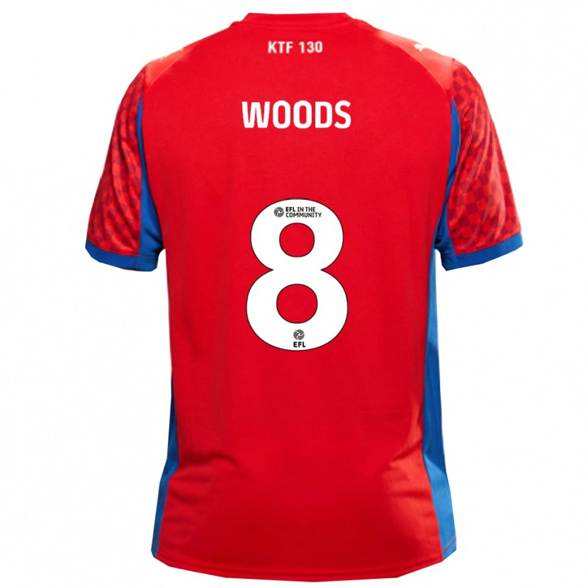 Danxen Niño Camiseta Ryan Woods #8 Rojo Azul 2ª Equipación 2025/26 La Camisa México