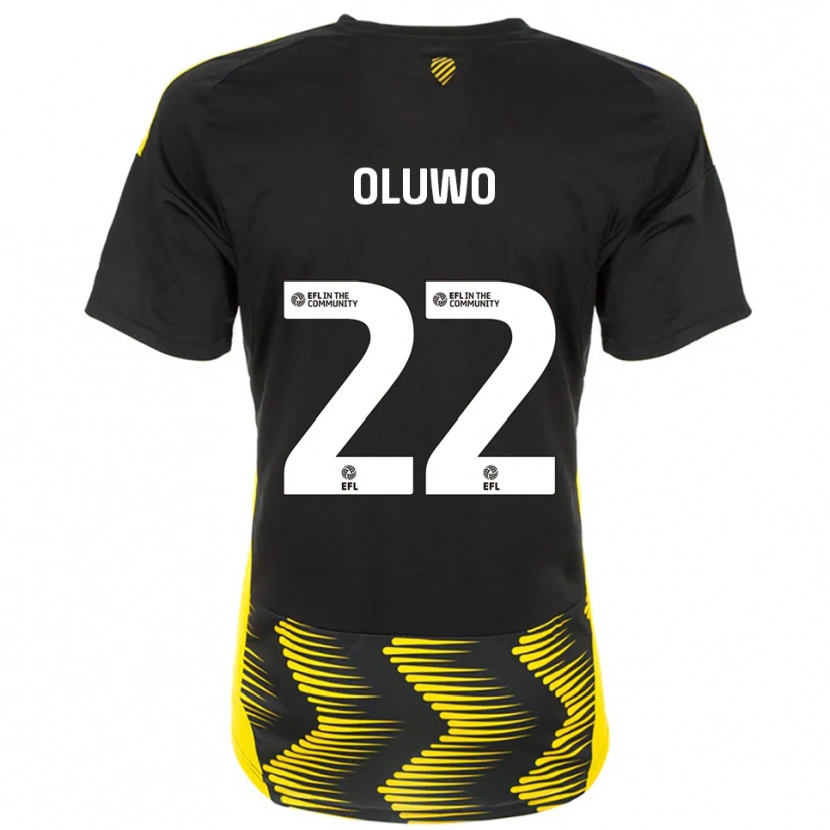 Danxen Niño Camiseta Adebola Oluwo #22 Negro Amarillo 2ª Equipación 2025/26 La Camisa México