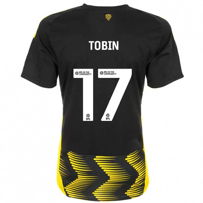 Danxen Niño Camiseta Laura Tobin #17 Negro Amarillo 2ª Equipación 2025/26 La Camisa México