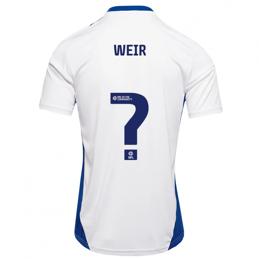 Danxen Niño Camiseta Taye Weir #0 Blanco Azul 2ª Equipación 2025/26 La Camisa México