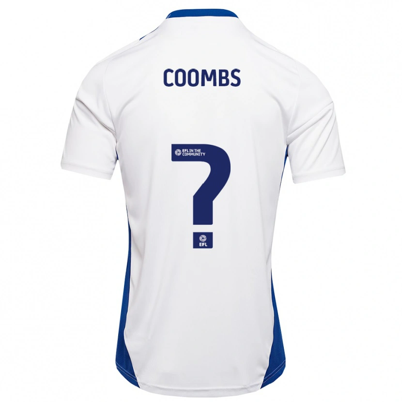 Danxen Niño Camiseta Adam Coombs #0 Blanco Azul 2ª Equipación 2025/26 La Camisa México