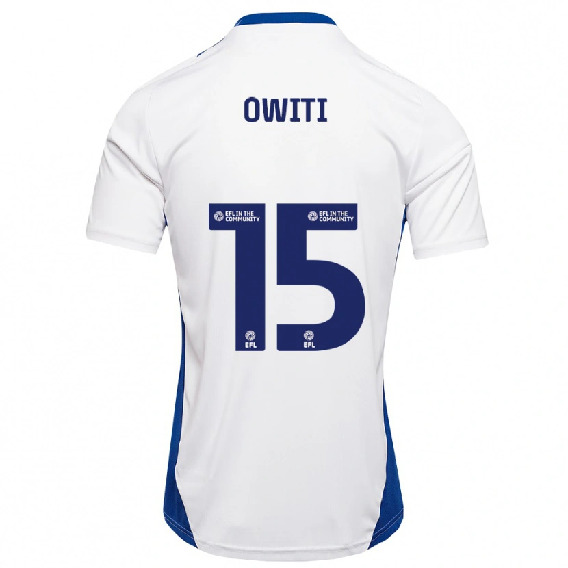Danxen Niño Camiseta Joseph Owiti #15 Blanco Azul 2ª Equipación 2025/26 La Camisa México