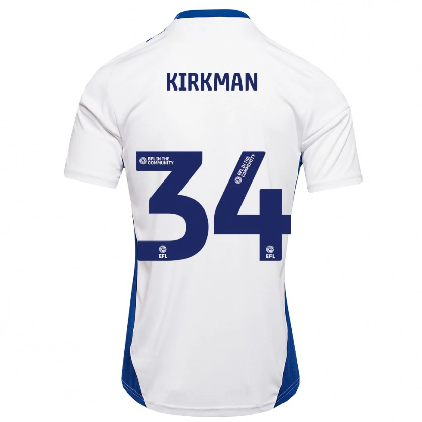 Danxen Niño Camiseta Billy Kirkman #34 Blanco Azul 2ª Equipación 2025/26 La Camisa México