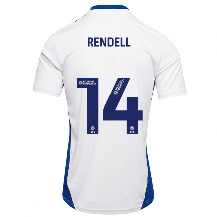 Danxen Niño Camiseta Louis Rendell #14 Blanco Azul 2ª Equipación 2025/26 La Camisa México