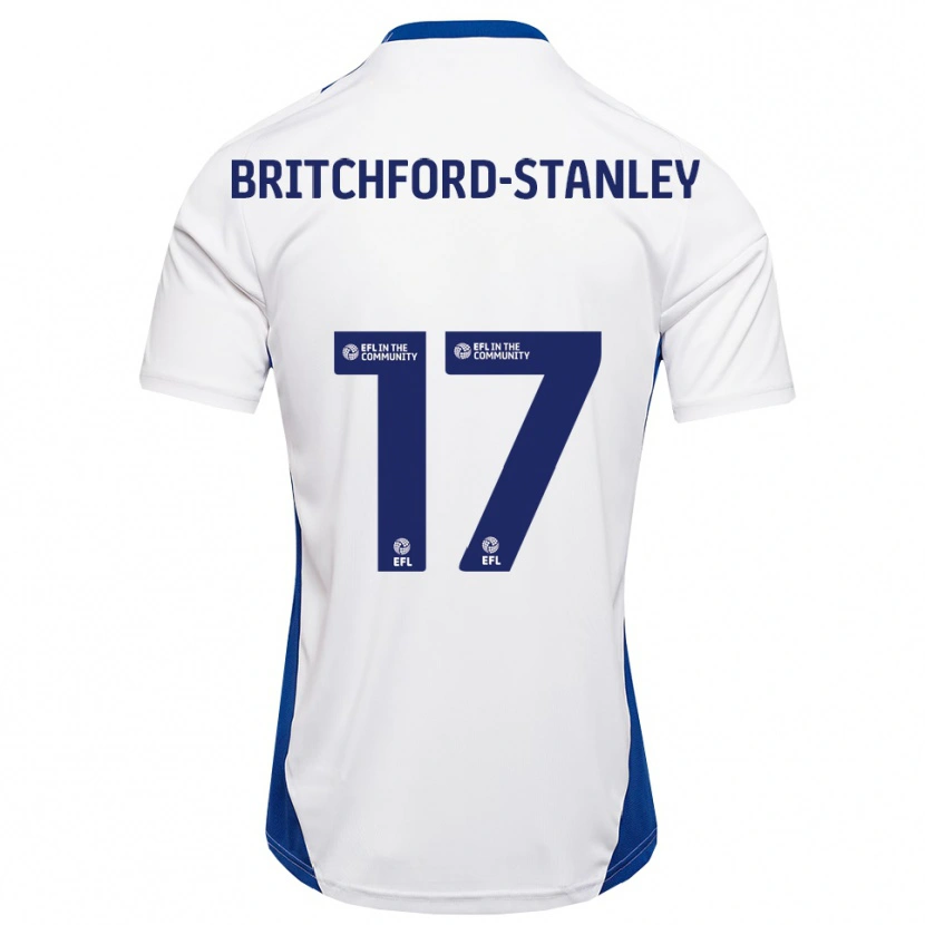 Danxen Niño Camiseta Conor Britchford-Stanley #17 Blanco Azul 2ª Equipación 2025/26 La Camisa México